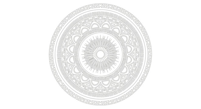 Intricate Circular Metal Ceiling Decoration Design.