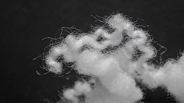 Extreme Close-up of Cotton Fiber Texture