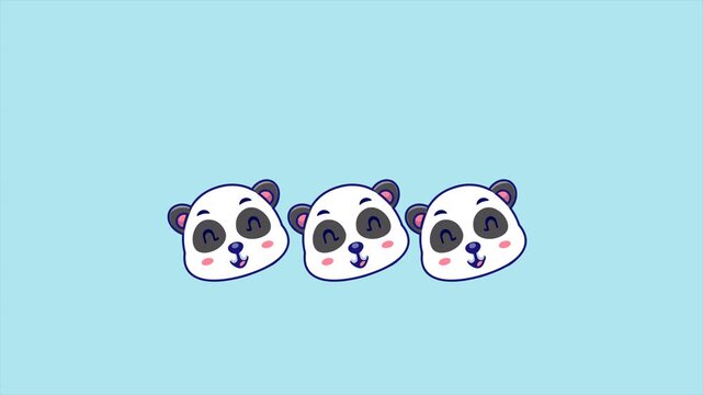 Cute panda dancing animated video. Loading bar icon with cute panda following the progress loading baranimated 4K video.