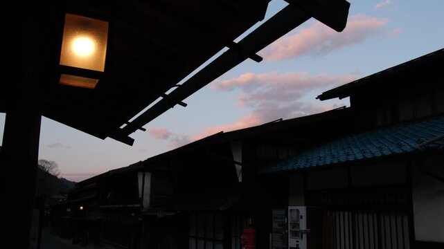 奈良井宿の夕焼け