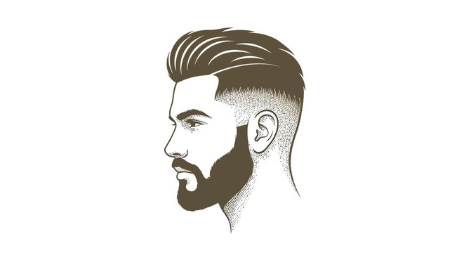 Side profile of man with stylish beard and modern haircut