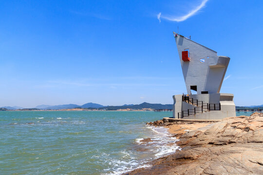 전남 함평군 돌머리해수욕장의 바다 전망대