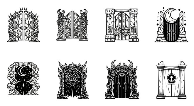Fantasy Gates Collection: Mystical Doors, Ancient Portals, and Ethereal Entrances