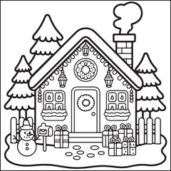 Fototapeta premium Kawaii Penguin Christmas Caroling Coloring Page Printable for Kids | Cute Holiday Line Art | Instant Digital