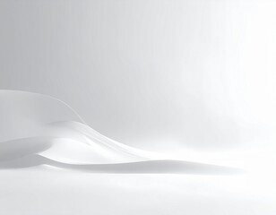 Fototapeta premium White Sand Dune Abstract Landscape, Smooth Minimal Background
