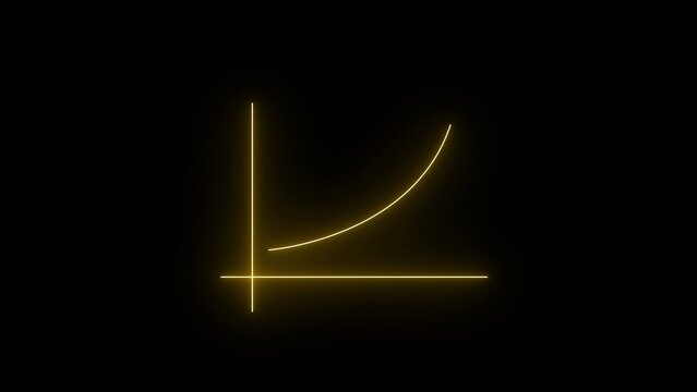 Yellow line graph on black background glowing line