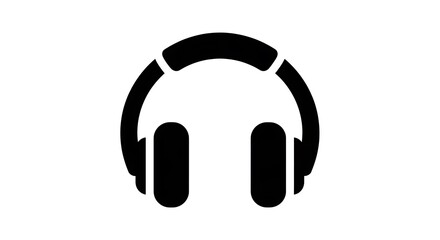 Fototapeta premium Black headphone icon on white background simple design for various media use