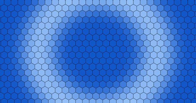 六角形のリング状に広がっていくヘキサゴングリッドパターンビデオ