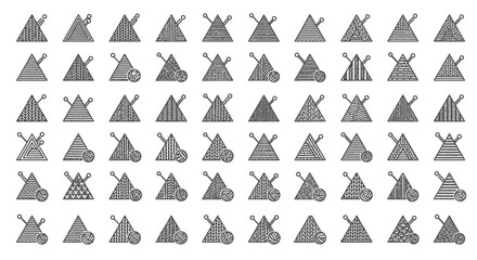 Tribal Teepee Icons: Native American Tipi Symbols Collection © jas