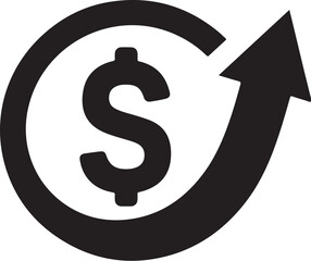 Fototapeta premium Financial growth, investment, money, increase, profit vector icon