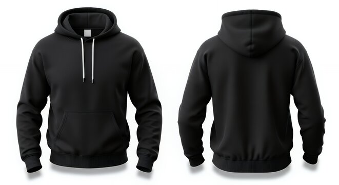 Blank sweatshirt mock up template front and back view isolated on white plain black hoodie mockup hoody design presentation jumper for print blank clothes sweat shirt sweater hoodie mockup clothing de