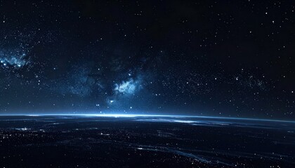 Obraz premium Celestial expanse, a cosmic dream, infinite darkness, shimmering light.