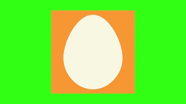 half egg effect animation on green screen