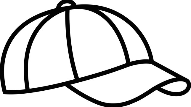 Black line drawing baseball cap.