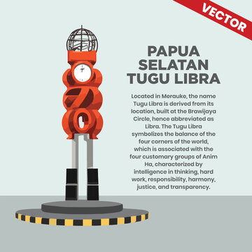 Papua Selatan Tugu Libra Monument Vector Illustration, South Papua Merauke City Landmark, Zodiac Scale Statue, Indonesia Tourism Icon, Libra Tower Architecture, Cultural Heritage Graphic Design