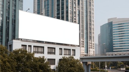 Obraz premium Blank Billboard on Building Facade