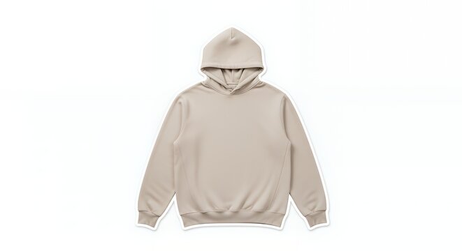 Beige hoodie template hoodie sweatshirt long sleeve with clipping path hoody for design mockup for print isolated on white background hoodie mockup clothing design fashion casual hoodie isolated blank