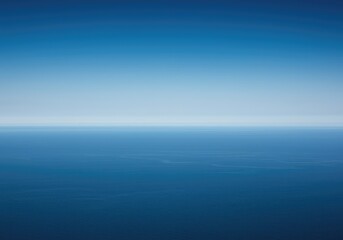 Fototapeta premium Abstract composition featuring a smooth gradient transition mimicking where the ocean meets the vast sky, rendered in deep blues and gentle washes, teal, peaceful, wallpaper