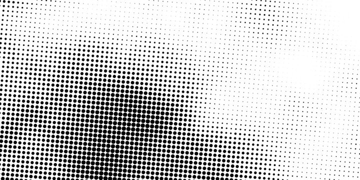 Wavy halftone grunge gradient texture. Pixelated noisy wave pattern background. Black dotted grain grit wallpaper. Fading sandy dots comic overlay. Rasterized pixelated anime or manga backdrop. Vector