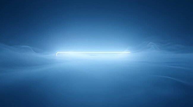 Ethereal blue abstract background with a glowing line cutting through the scene
