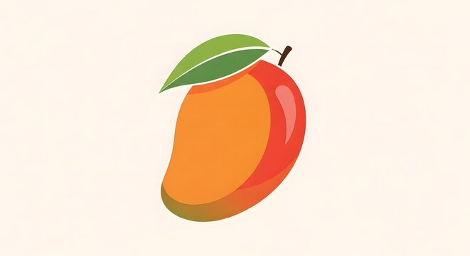 Stylized mango illustration a vibrant and fresh tropical fruit design