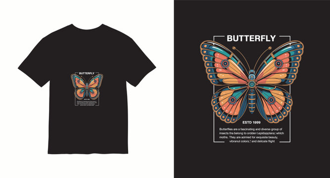 Butterfly estd 1999 t-shirt design concept