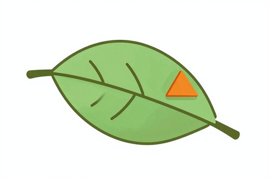 A watercolor painting of a green and orange leaf