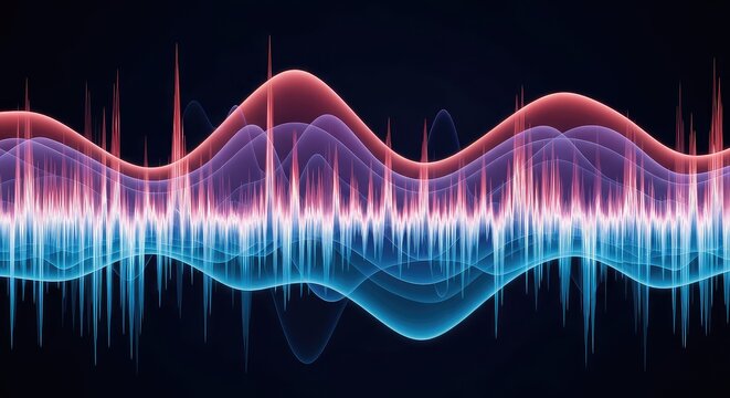 A dynamic abstract visualization showing layered energy waves and pulsing patterns representing data recurrence and periodic statistical analysis, pattern, concept, pulse