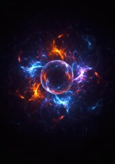 Fototapeta premium Abstract dark cosmic background depicting the invisible forces of gravitational pull and mass distortion in deep space energy fields, pull, technology, abstract