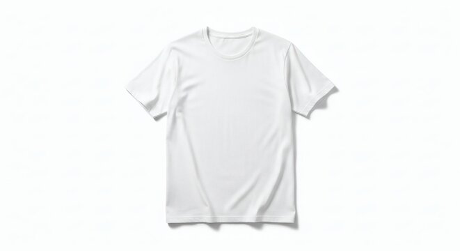 Plain Crew Neck T-Shirt Mockup Flat Lay White Background 8K