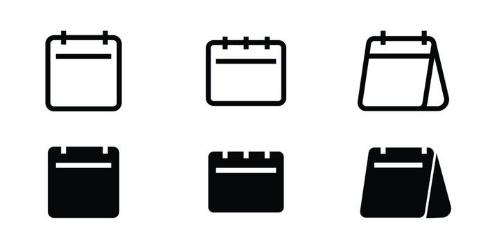 Calendar icon set. calendar planner icons for app, website, ui. reminder organizer event signs. business plan schedule. vector symbol 