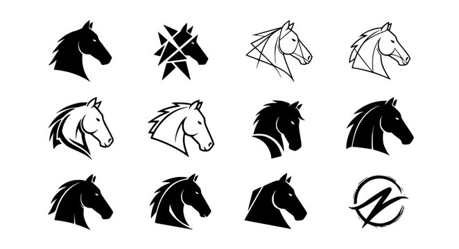 Wild Horse Silhouette Vector Pack with Running Herd