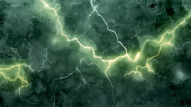 Abstract emerald green jade slab with glowing electric veins and translucent texture