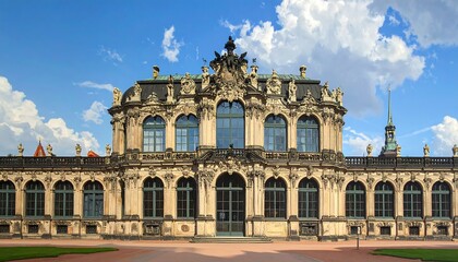 Obraz premium A majestic Baroque-style building with symmetrical facade