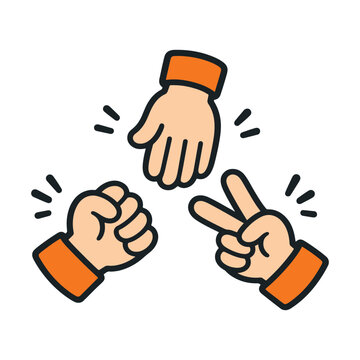 Rock Paper Scissors Hand Game Illustration