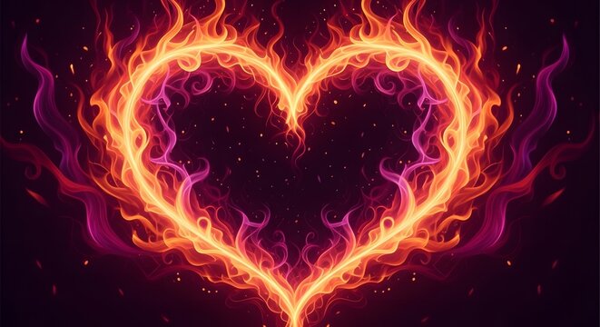 Fiery heart a passionate emblem of love and intense emotion