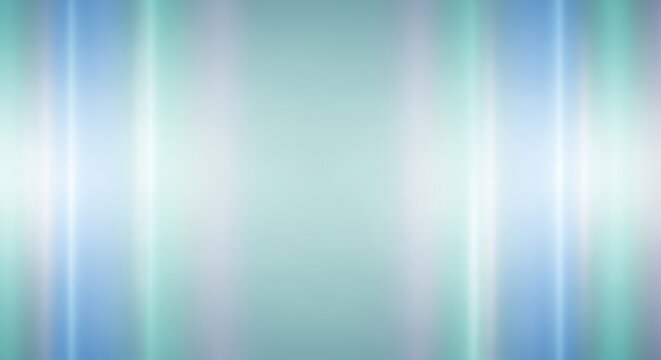 Soft colorful light streaks forming a symmetrical abstract background in blue and green hues.