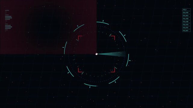  Futuristic radar interface targeting a small object in deep space, digital HUD display with crosshairs and data readouts
