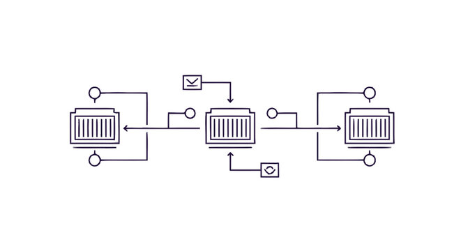Network of Interconnected Servers for Data Transfer and Communication.
