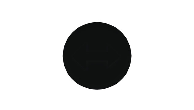 A single black circle is centered on a plain white background.