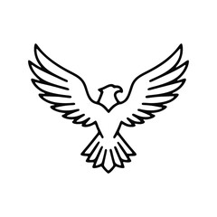 Fototapeta premium Eagle flying minimalist line art icon