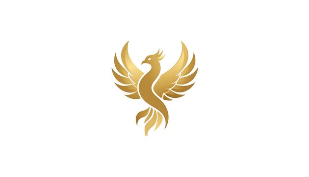 Golden Phoenix Logo - Symbol of Rebirth and Transformation.