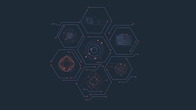 Infographic depicting data processing operations in a complex digital system