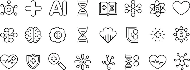 Obraz premium Collection of hand drawn religious and spiritual symbols in black and white