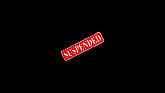 suspended red sign swinging on black background 4k video footage clip, suspended  stump  animation on black background, 