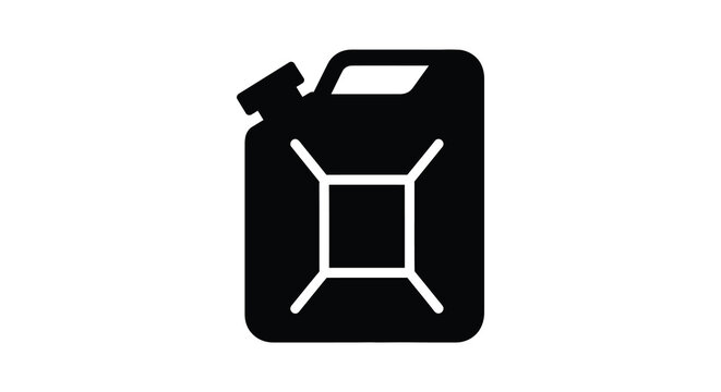 Black gas can icon flat design isolated on white graphic silhouette