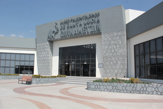 Zumpango, State of Mexico, Mexico - Feb 4, 2026: Paleontological Mammoth Museum of Santa Lucia Quinametzin part of the AIFA exhibits prehistoric life in Mexico