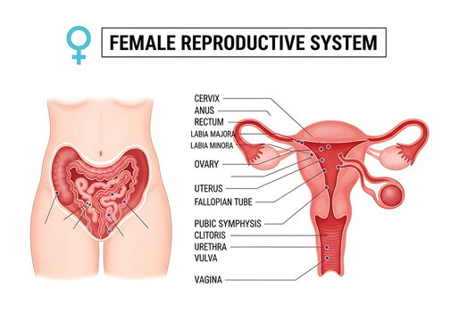 Female reproductive system anatomy diagram