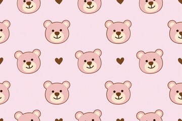 Obraz premium a pink background with a bunch of teddy bears on it