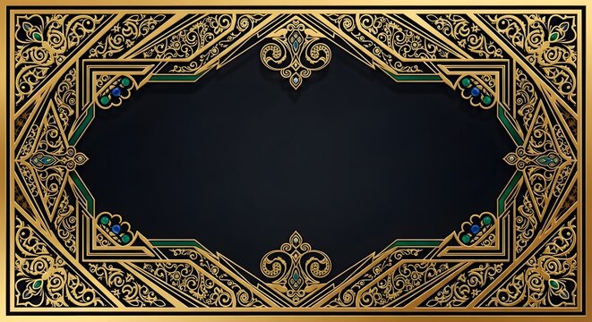 Ornate Golden Rectangular Frame